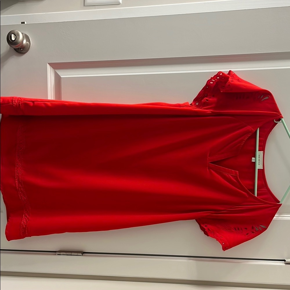 Skies Are Blue Bold Red Blouse